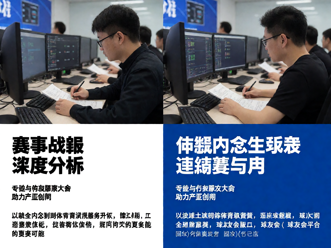 体育资讯编辑团队工作场景，撰写赛事报道和深度分析