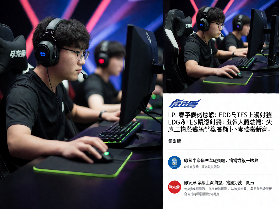 电竞赛事LPL春季赛现场，选手在赛场上专注操作